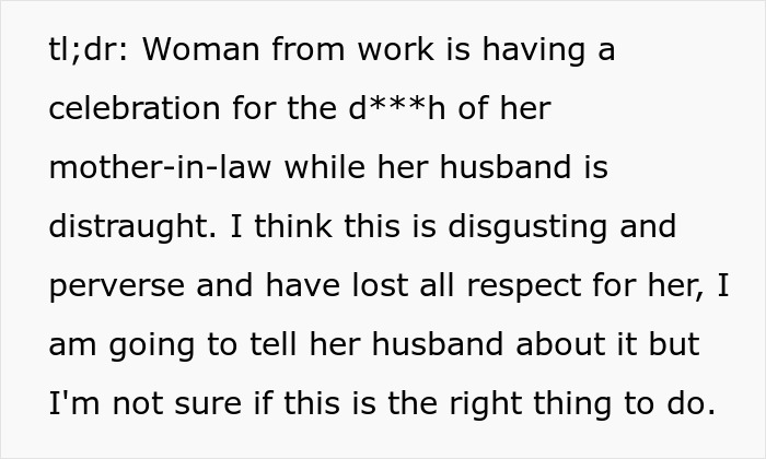 Woman Treats MIL&rsquo;s Funeral Like A Win, Horrified Coworker Debates Exposing It To Her Husband