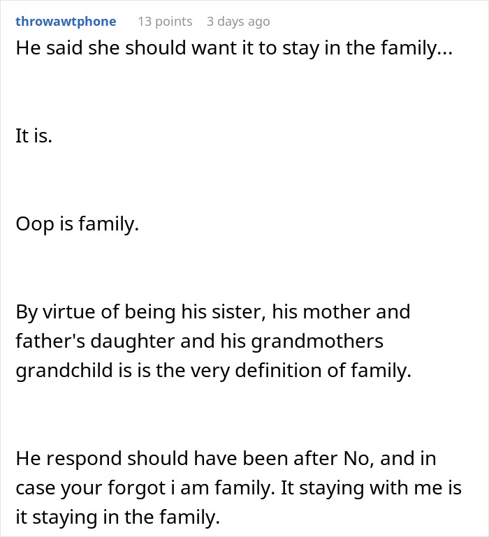 Bro Demands Sis Give Up Beloved Heirloom Ring For His Proposal, Calls Her Selfish As She Refuses