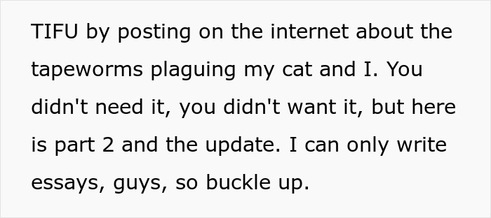 Woman Brings Home Cute Senior Cat, Accidentally Signs Up For Matching Tapeworms And Expensive Regret