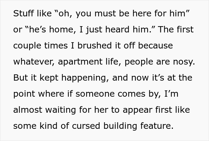 Woman Plays Concierge With Neighbor&rsquo;s Guests, Acts Offended As He Politely Asks Her To Stop