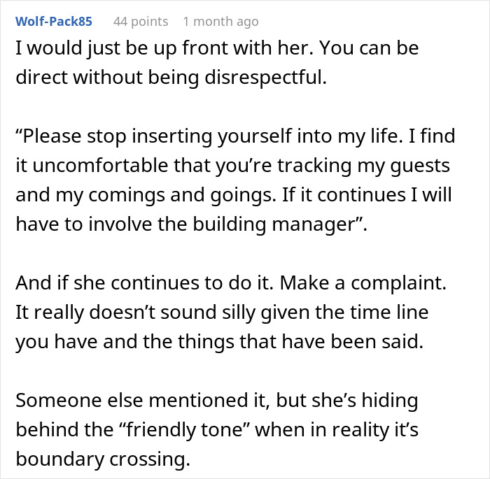 Woman Plays Concierge With Neighbor&rsquo;s Guests, Acts Offended As He Politely Asks Her To Stop
