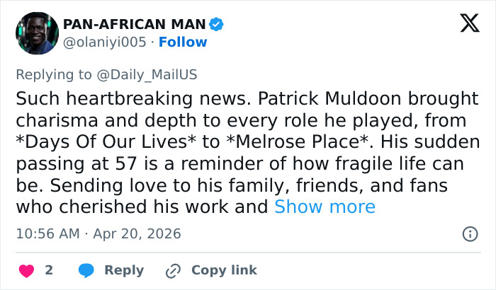 ‘Melrose Place’ Star Patrick Muldoon’s Horrific Final Moments Revealed By Family