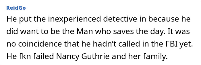 Nancy Guthrie&rsquo;s Sheriff Dark Past Surfaces After 8 Suspensions And Threat To &lsquo;Waste&rsquo; Witness