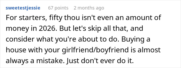 Man Upset GF Pretended To Be Broke For 5 Years When She Had $50K In Savings