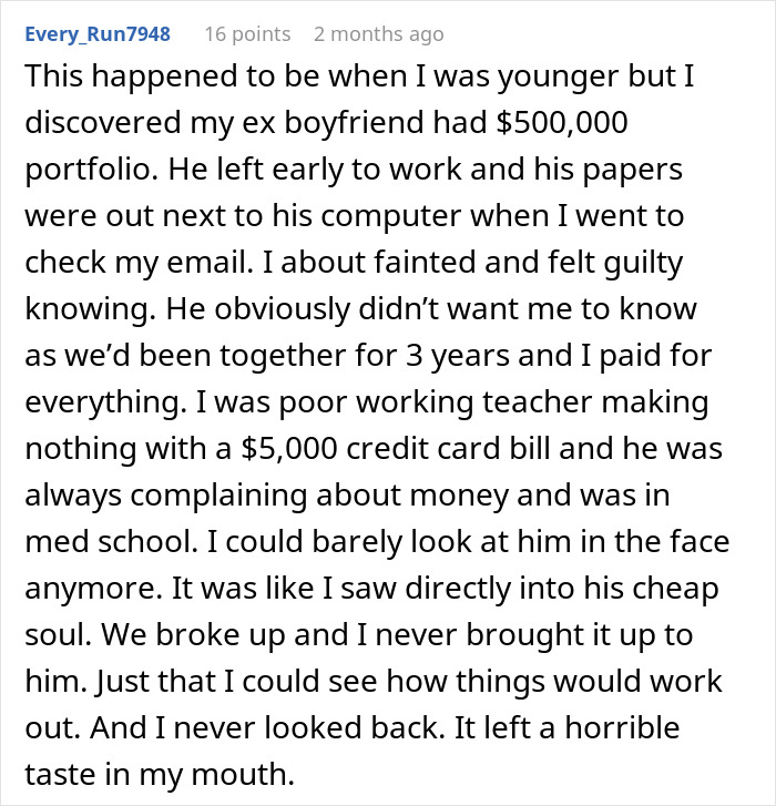 Man Upset GF Pretended To Be Broke For 5 Years When She Had $50K In Savings