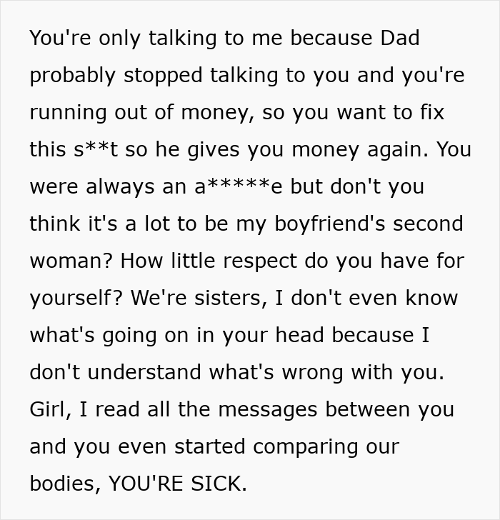 &ldquo;You&rsquo;re Sick&rdquo;: Woman Sends Cruel Message To Sister Who Cheated With Her BF, Doesn&rsquo;t Regret It At All