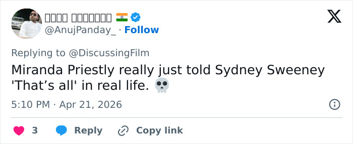 “That’s What She Gets For Being MAGA”: Sydney Sweeney’s Removal From ‘Devil Wears Prada 2’ Spurs Speculation