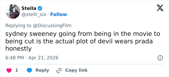 “That’s What She Gets For Being MAGA”: Sydney Sweeney’s Removal From ‘Devil Wears Prada 2’ Spurs Speculation