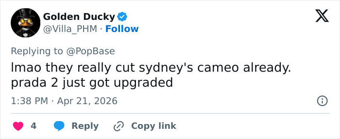 “That’s What She Gets For Being MAGA”: Sydney Sweeney’s Removal From ‘Devil Wears Prada 2’ Spurs Speculation