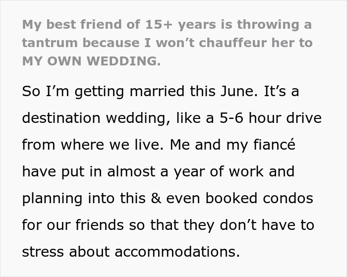 Woman Acts Like Best Friend&rsquo;s Destination Wedding Is An Inconvenience, The Bride Hopes She Bails