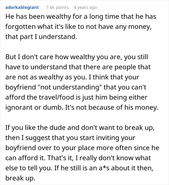 Rich Guy Expects Poor Girlfriend To Spend Loads Of Money On Him, Claims She Might “Bleed Him Dry”