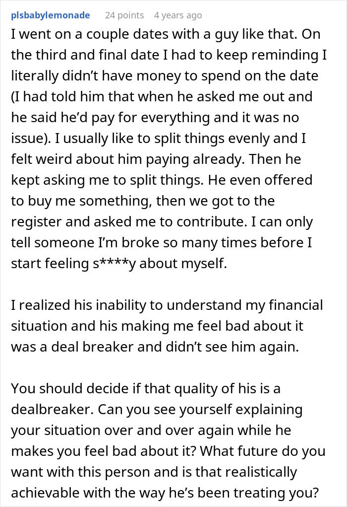 Rich Guy Expects Poor Girlfriend To Spend Loads Of Money On Him, Claims She Might “Bleed Him Dry”