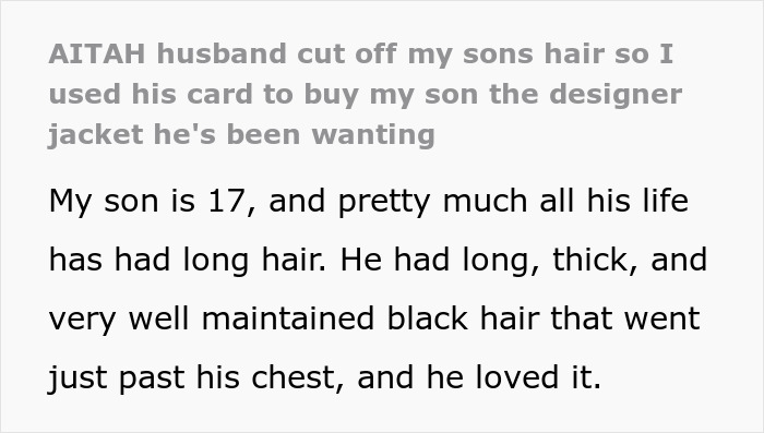 Mean Guy Punishes Teen Stepson By Cutting His Long Hair, Wife “Punishes” His Credit Card In Return
