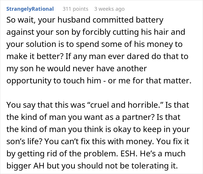 Mean Guy Punishes Teen Stepson By Cutting His Long Hair, Wife “Punishes” His Credit Card In Return