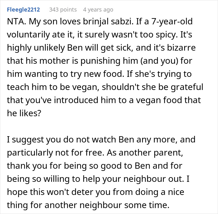 &ldquo;Trying To Transition Her Son Into Vegan&rdquo;: Woman Babysits For Neighbor, Gets Blasted Instead Of A Thank-You
