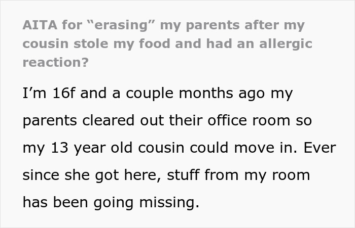 Cousin’s Repeated Lies And Theft Pushes Teen Out Of Her Parent’s House, She Cuts All Contact