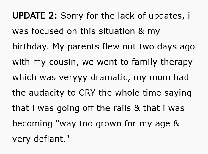 Cousin’s Repeated Lies And Theft Pushes Teen Out Of Her Parent’s House, She Cuts All Contact