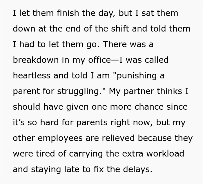 Manager Gets Accused Of &ldquo;Punishing A Parent For Struggling&rdquo; After Firing Them For Always Being Late
