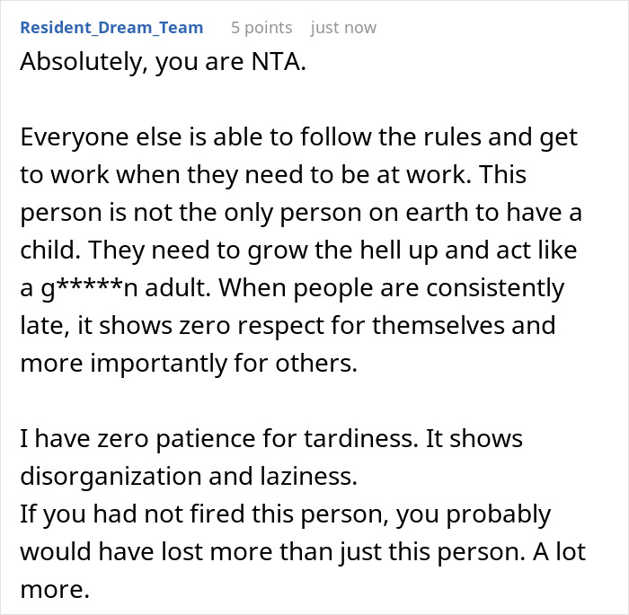 Manager Gets Accused Of &ldquo;Punishing A Parent For Struggling&rdquo; After Firing Them For Always Being Late