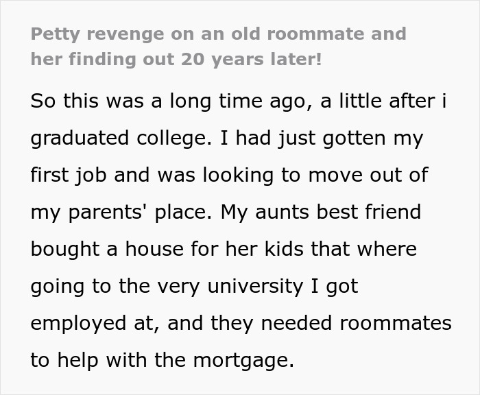 Guy Takes Revenge On Crazy Roommate And Moves Out, Meets Her 20 Years Later And Tells Her Everything