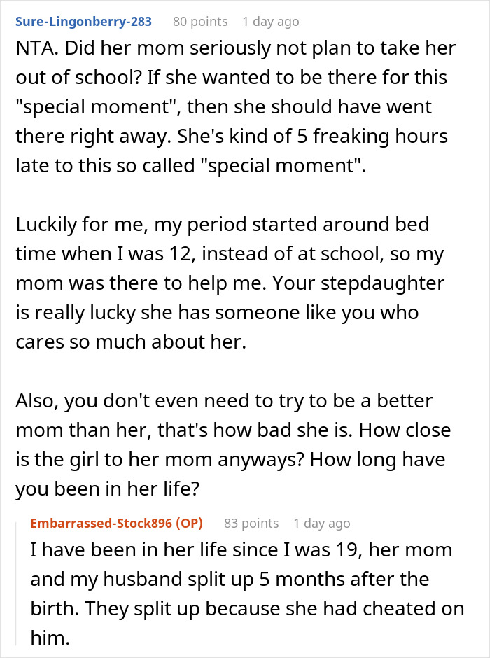 Cruel Mom Says 10YO Should &ldquo;Tough It Out&rdquo; When She Gets Her Period, Horrified Stepmom Intervenes