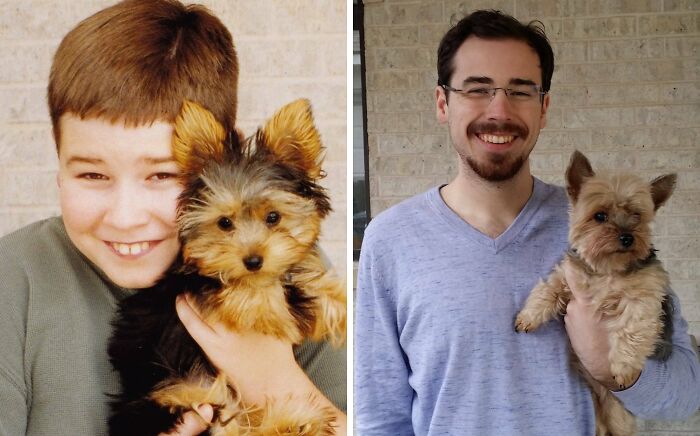 60 Precious Photos Of Pets Who Have Grown Up Alongside Their Owners (New Pics)