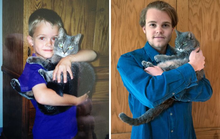 60 Precious Photos Of Pets Who Have Grown Up Alongside Their Owners (New Pics)