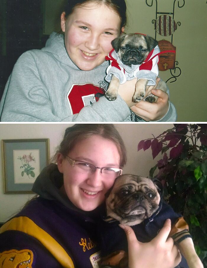 60 Precious Photos Of Pets Who Have Grown Up Alongside Their Owners (New Pics)
