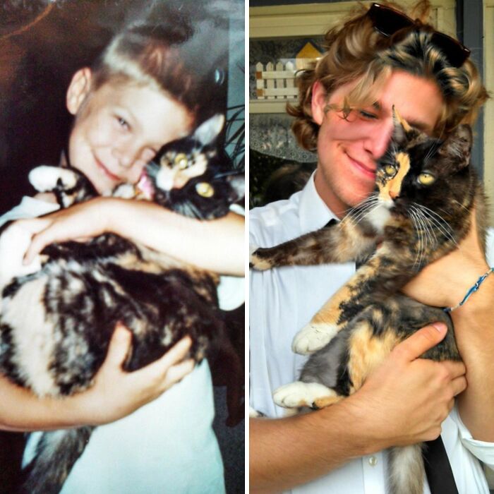 60 Precious Photos Of Pets Who Have Grown Up Alongside Their Owners (New Pics)