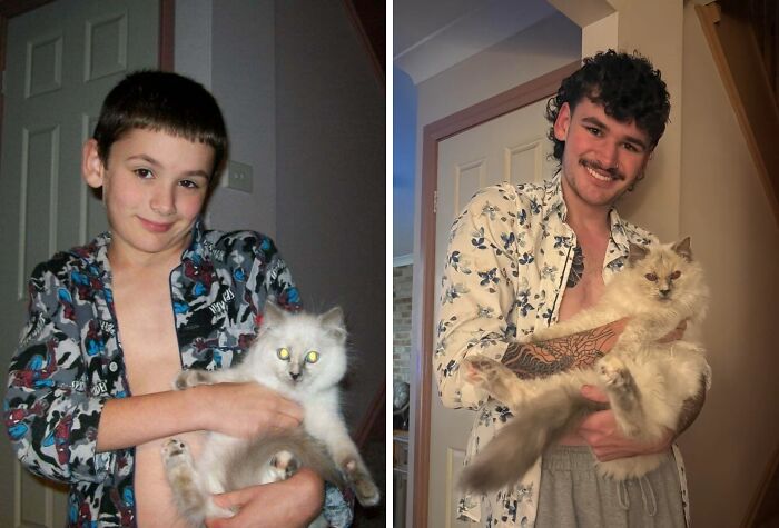 60 Precious Photos Of Pets Who Have Grown Up Alongside Their Owners (New Pics)