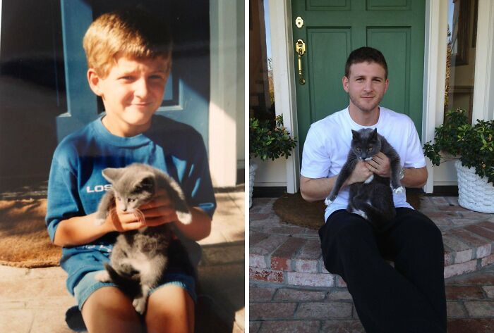 60 Precious Photos Of Pets Who Have Grown Up Alongside Their Owners (New Pics)