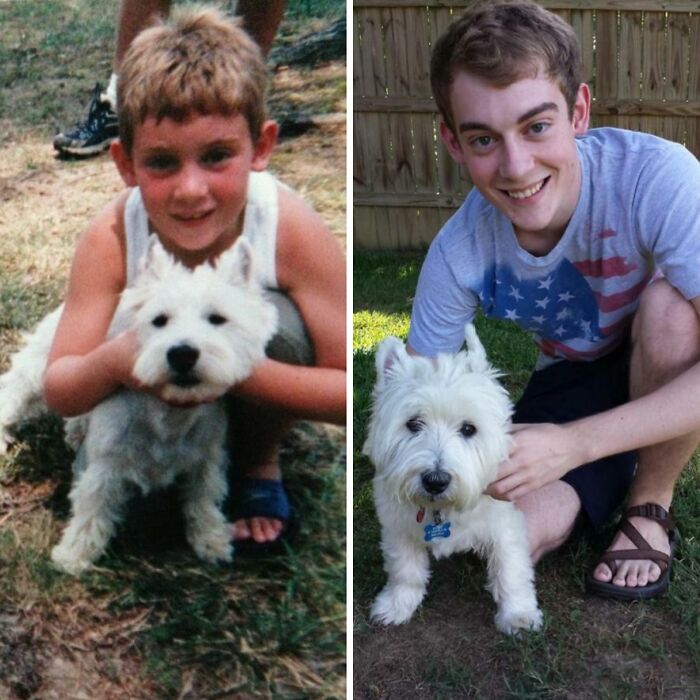 60 Precious Photos Of Pets Who Have Grown Up Alongside Their Owners (New Pics)