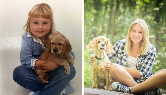 60 Precious Photos Of Pets Who Have Grown Up Alongside Their Owners (New Pics)
