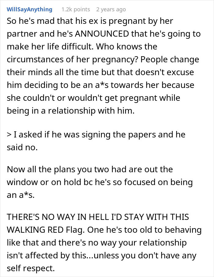 Guy Refuses To Sign Divorce Papers Now That His Childfree Ex Has A Baby Bump