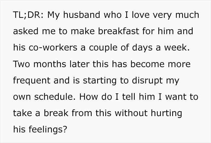 Husband Blows Up At Wife When She Confronts Him About Having To Cook Breakfast For His Colleagues