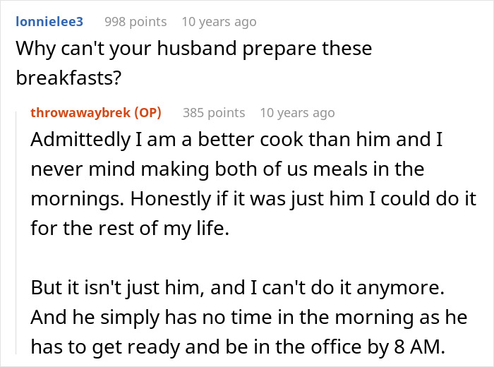 Husband Blows Up At Wife When She Confronts Him About Having To Cook Breakfast For His Colleagues