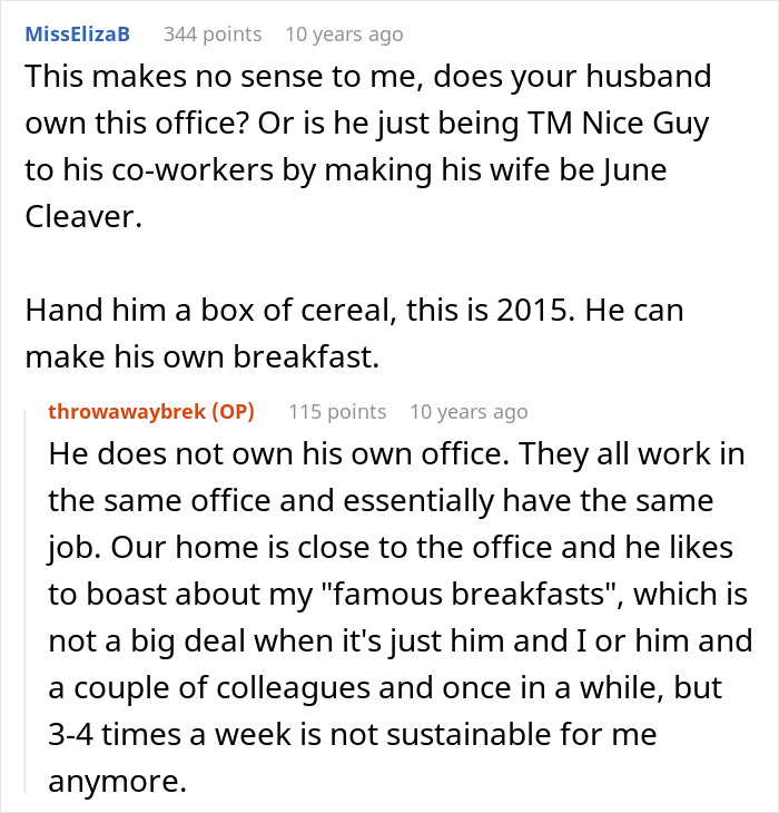 Husband Blows Up At Wife When She Confronts Him About Having To Cook Breakfast For His Colleagues