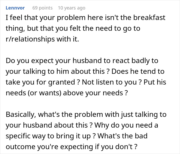 Husband Blows Up At Wife When She Confronts Him About Having To Cook Breakfast For His Colleagues