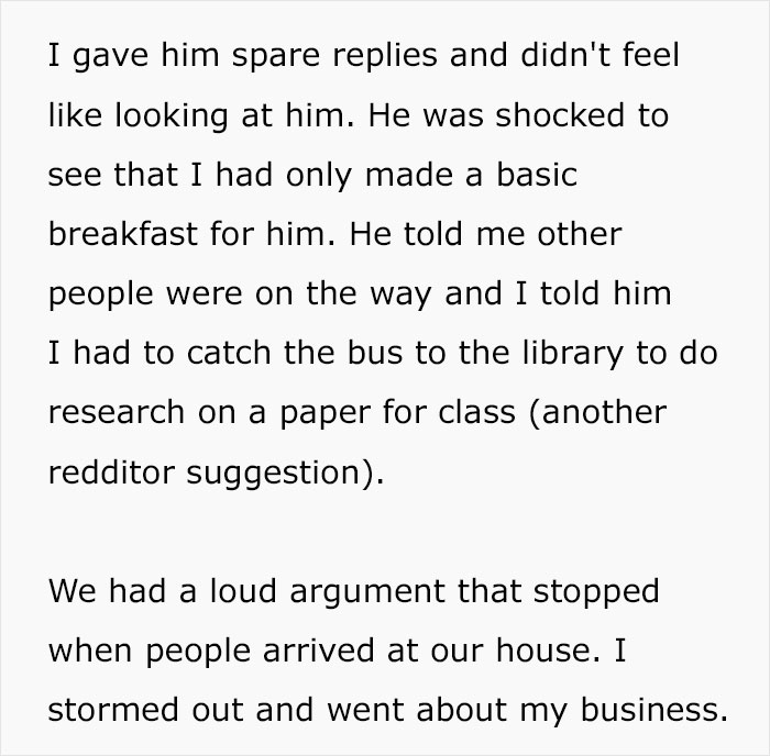 Husband Blows Up At Wife When She Confronts Him About Having To Cook Breakfast For His Colleagues