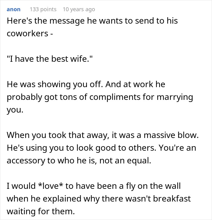 Husband Blows Up At Wife When She Confronts Him About Having To Cook Breakfast For His Colleagues