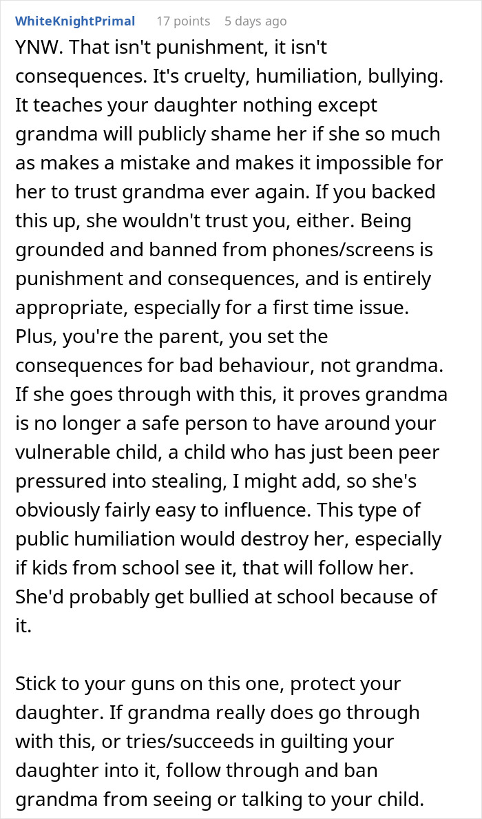 MIL’s Idea Of Punishment For 10-Year-Old Girl Leaves Mom Baffled And Stunned: “She Loses All Visitation”