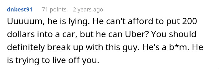Woman Wonders If Boyfriend’s Financial Situation Is Enough Reason To Dump Him