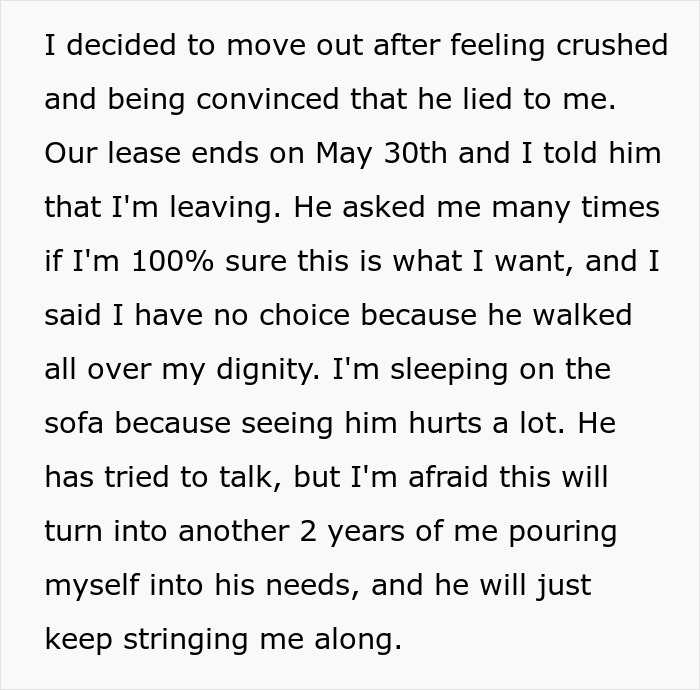 Guy Promises Engagement To Get GF To Move In, Spends Two Years Dodging The Topic Until She’s Done