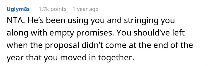 Guy Promises Engagement To Get GF To Move In, Spends Two Years Dodging The Topic Until She’s Done