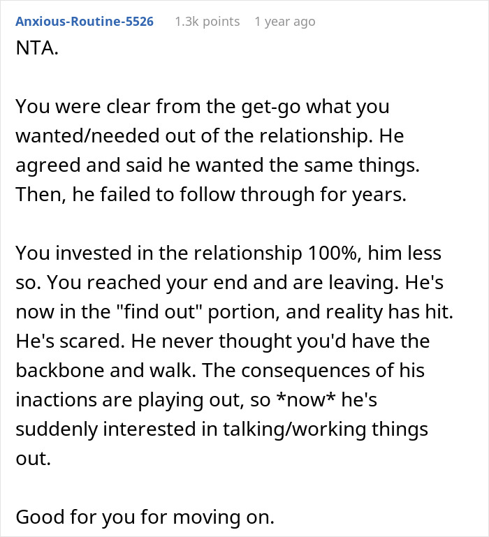 Guy Promises Engagement To Get GF To Move In, Spends Two Years Dodging The Topic Until She’s Done