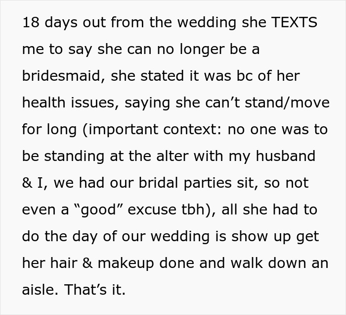 Best Friend Skips Wedding Because She’s “Not Feeling Well,” Breaks Bride’s Heart