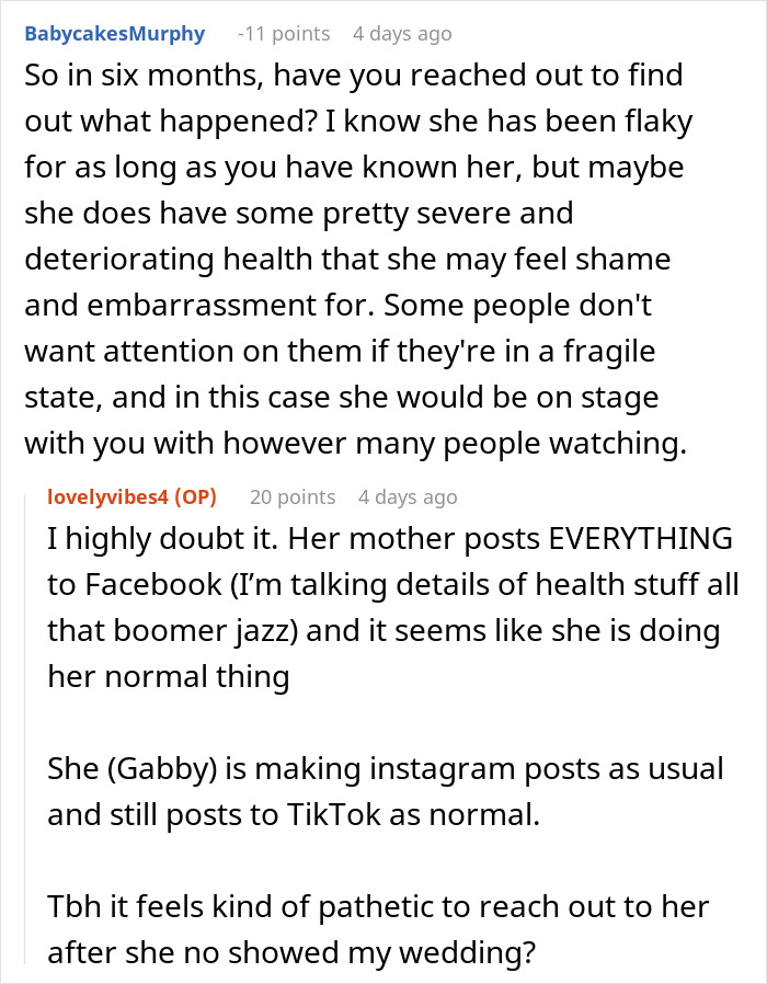 Best Friend Skips Wedding Because She’s “Not Feeling Well,” Breaks Bride’s Heart