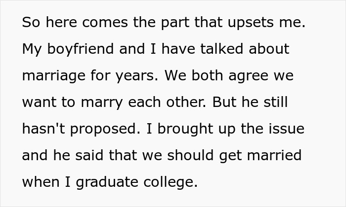 Guy Says “No Degree, No Ring,” Annoyed GF Just Wants The Promise That Their Relationship Is Solid