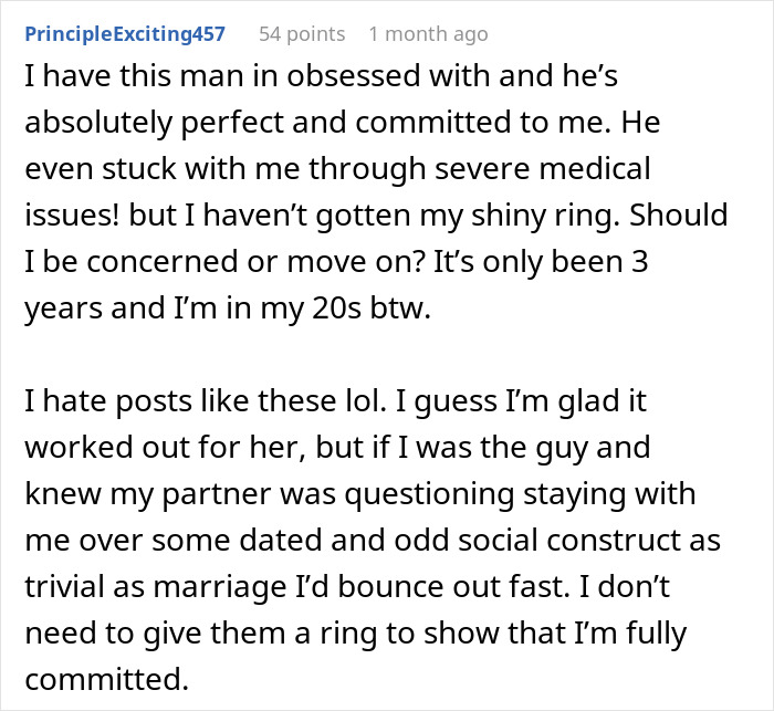 Guy Says “No Degree, No Ring,” Annoyed GF Just Wants The Promise That Their Relationship Is Solid
