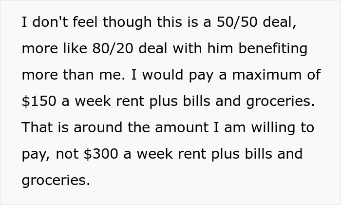 &ldquo;I Don’t Feel This Is A 50/50 Deal&rdquo;: Woman Pushes Back Against BF&rsquo;s Unusual Move-In Condition